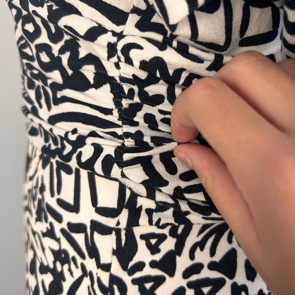 Lilly Pulitzer Maxi Dress Womens Small Black White Abstract Surplice Resort Chic - Picture 12 of 13
